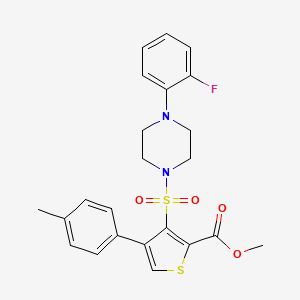 molecular formula C23H23FN2O4S2 B2443172 Methyl 3-{[4-(2-fluorophenyl)piperazin-1-yl]sulfonyl}-4-(4-methylphenyl)thiophene-2-carboxylate CAS No. 941888-77-3