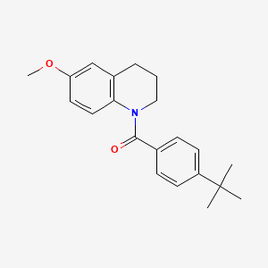 molecular formula C21H25NO2 B2443173 (4-(tert-Butyl)phenyl)(6-methoxy-3,4-dihydroquinolin-1(2H)-yl)methanone CAS No. 331850-74-9