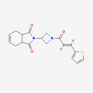 molecular formula C18H18N2O3S B2443175 (E)-2-(1-(3-(thiophen-2-yl)acryloyl)azetidin-3-yl)-3a,4,7,7a-tetrahydro-1H-isoindole-1,3(2H)-dione CAS No. 2035022-29-6