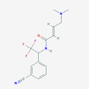 molecular formula C15H16F3N3O B2443179 (E)-N-[1-(3-Cyanophenyl)-2,2,2-trifluoroethyl]-4-(dimethylamino)but-2-enamide CAS No. 2411327-78-9