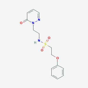 molecular formula C14H17N3O4S B2443180 N-(2-(6-oxopyridazin-1(6H)-yl)ethyl)-2-phenoxyethanesulfonamide CAS No. 1351604-77-7