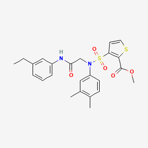 methyl 3-(N-(3,4-dimethylphenyl)-N-(2-((3-ethylphenyl)amino)-2-oxoethyl)sulfamoyl)thiophene-2-carboxylate