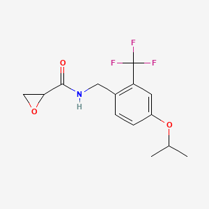 N-[[4-Propan-2-yloxy-2-(trifluoromethyl)phenyl]methyl]oxirane-2-carboxamide