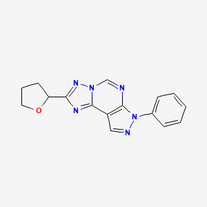 molecular formula C16H14N6O B2443192 2-(3-Phenyl-6-hydropyrazolo[5,4-d]1,2,4-triazolo[1,5-e]pyrimidin-8-yl)oxolane CAS No. 845661-93-0