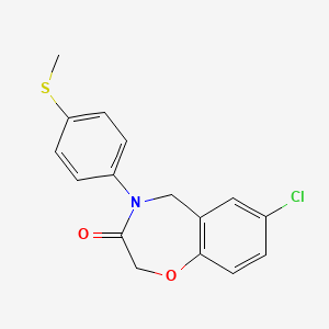 molecular formula C16H14ClNO2S B2443194 7-chloro-4-[4-(methylthio)phenyl]-4,5-dihydro-1,4-benzoxazepin-3(2H)-one CAS No. 1396767-49-9