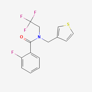 molecular formula C14H11F4NOS B2443195 2-fluoro-N-(thiophen-3-ylmethyl)-N-(2,2,2-trifluoroethyl)benzamide CAS No. 1235389-26-0