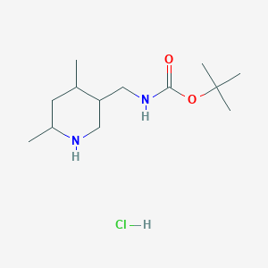 molecular formula C13H27ClN2O2 B2443197 tert-butyl N-[(4,6-dimethylpiperidin-3-yl)methyl]carbamate hydrochloride CAS No. 1909313-44-5