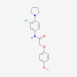 molecular formula C19H21ClN2O3 B244320 N-(3-chloro-4-pyrrolidin-1-ylphenyl)-2-(4-methoxyphenoxy)acetamide 