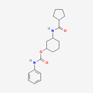 molecular formula C19H26N2O3 B2443203 3-(Cyclopentanecarboxamido)cyclohexyl phenylcarbamate CAS No. 1351614-61-3