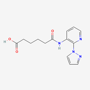 molecular formula C14H16N4O3 B2443208 5-{[2-(1H-pyrazol-1-yl)pyridin-3-yl]carbamoyl}pentanoic acid CAS No. 1178063-29-0