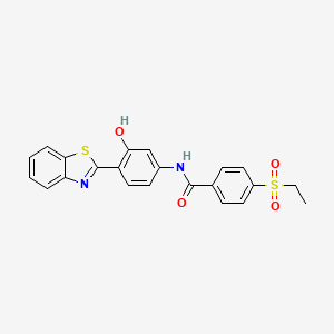 molecular formula C22H18N2O4S2 B2443209 N-(4-(benzo[d]thiazol-2-yl)-3-hydroxyphenyl)-4-(ethylsulfonyl)benzamide CAS No. 946349-58-2