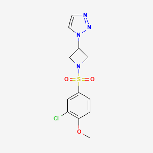 molecular formula C12H13ClN4O3S B2443210 1-(1-((3-chloro-4-methoxyphenyl)sulfonyl)azetidin-3-yl)-1H-1,2,3-triazole CAS No. 2034358-82-0