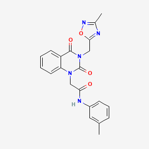 molecular formula C21H19N5O4 B2443211 2-(3-((3-甲基-1,2,4-噁二唑-5-基)甲基)-2,4-二氧代-3,4-二氫喹唑啉-1(2H)-基)-N-(间甲苯基)乙酰胺 CAS No. 941977-64-6
