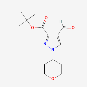 tert-Butyl 4-formyl-1-(tetrahydro-2H-pyran-4-yl)-1H-pyrazole-3-carboxylate