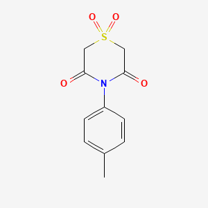 molecular formula C11H11NO4S B2443215 4-(4-Methylphenyl)-1lambda~6~,4-thiazinane-1,1,3,5-tetraone CAS No. 338953-90-5