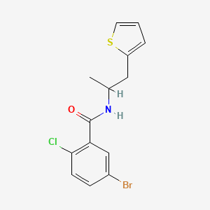 molecular formula C14H13BrClNOS B2443216 5-bromo-2-chloro-N-(1-(thiophen-2-yl)propan-2-yl)benzamide CAS No. 1183655-49-3