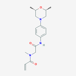 N-[2-[4-[(2R,6S)-2,6-Dimethylmorpholin-4-yl]anilino]-2-oxoethyl]-N-methylprop-2-enamide