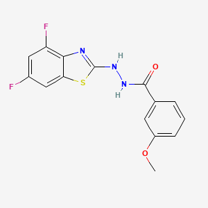 molecular formula C15H11F2N3O2S B2443235 N'-(4,6-difluoro-1,3-benzothiazol-2-yl)-3-methoxybenzohydrazide CAS No. 851988-20-0