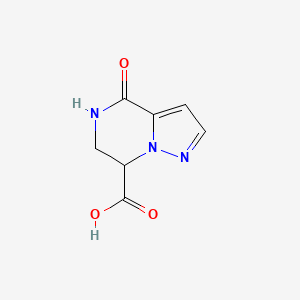 molecular formula C7H7N3O3 B2443236 4-Oxo-6,7-dihydro-5H-pyrazolo[1,5-a]pyrazine-7-carboxylic acid CAS No. 2551120-57-9