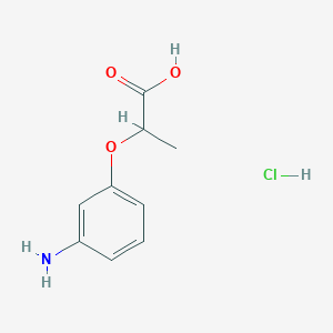 molecular formula C9H12ClNO3 B2443237 2-(3-Aminophenoxy)propanoic acid hydrochloride CAS No. 2109514-29-4
