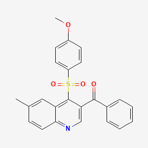 molecular formula C24H19NO4S B2443238 [4-(4-Methoxyphenyl)sulfonyl-6-methylquinolin-3-yl]-phenylmethanone CAS No. 866846-33-5