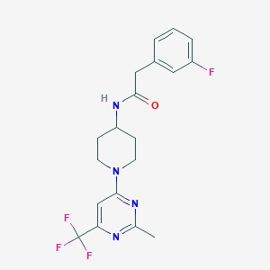 molecular formula C19H20F4N4O B2443239 2-(3-氟苯基)-N-{1-[2-甲基-6-(三氟甲基)-4-嘧啶基]-4-哌啶基}乙酰胺 CAS No. 1775473-10-3