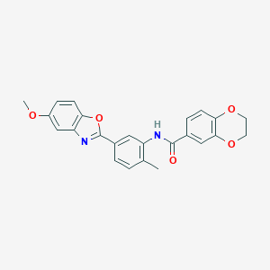 molecular formula C24H20N2O5 B244324 N-[5-(5-methoxy-1,3-benzoxazol-2-yl)-2-methylphenyl]-2,3-dihydro-1,4-benzodioxine-6-carboxamide 