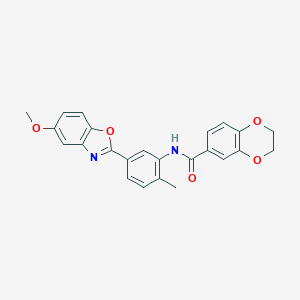 N-[5-(5-methoxy-1,3-benzoxazol-2-yl)-2-methylphenyl]-2,3-dihydro-1,4-benzodioxine-6-carboxamide