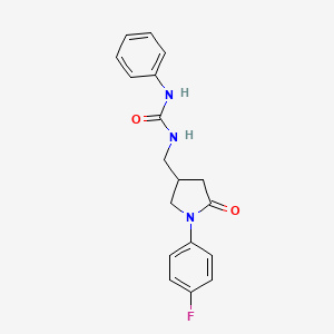 1-((1-(4-Fluorophenyl)-5-oxopyrrolidin-3-yl)methyl)-3-phenylurea