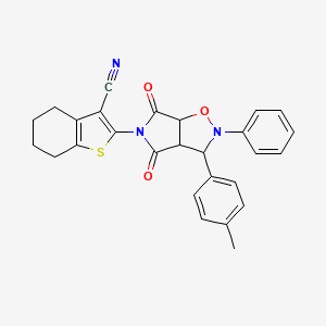 2-(4,6-dioxo-2-phenyl-3-(p-tolyl)tetrahydro-2H-pyrrolo[3,4-d]isoxazol-5(3H)-yl)-4,5,6,7-tetrahydrobenzo[b]thiophene-3-carbonitrile