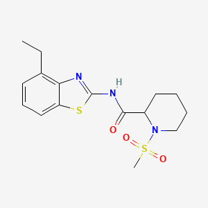 molecular formula C16H21N3O3S2 B2443248 N-(4-乙基苯并[d]噻唑-2-基)-1-(甲磺酰基)哌啶-2-甲酰胺 CAS No. 1214067-65-8
