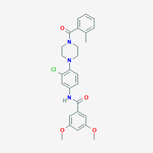 molecular formula C27H28ClN3O4 B244325 N-{3-Chloro-4-[4-(2-methylbenzoyl)piperazin-1-YL]phenyl}-3,5-dimethoxybenzamide 