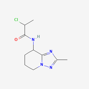 molecular formula C10H15ClN4O B2443250 2-Chloro-N-(2-methyl-5,6,7,8-tetrahydro-[1,2,4]triazolo[1,5-a]pyridin-8-yl)propanamide CAS No. 2411195-04-3