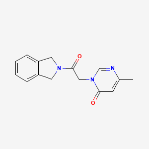 molecular formula C15H15N3O2 B2443251 3-(2-(isoindolin-2-yl)-2-oxoethyl)-6-methylpyrimidin-4(3H)-one CAS No. 2034295-52-6