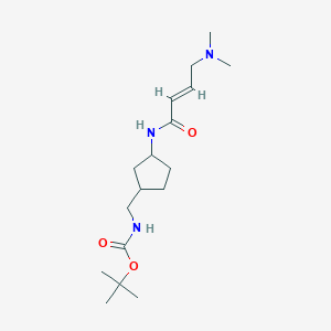 molecular formula C17H31N3O3 B2443252 Tert-butyl N-[[3-[[(E)-4-(dimethylamino)but-2-enoyl]amino]cyclopentyl]methyl]carbamate CAS No. 2411337-19-2