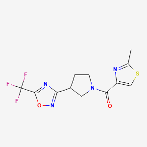 (2-Methylthiazol-4-yl)(3-(5-(trifluoromethyl)-1,2,4-oxadiazol-3-yl)pyrrolidin-1-yl)methanone