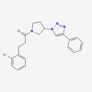 molecular formula C21H21BrN4O B2443256 3-(2-bromophenyl)-1-(3-(4-phenyl-1H-1,2,3-triazol-1-yl)pyrrolidin-1-yl)propan-1-one CAS No. 2034327-92-7