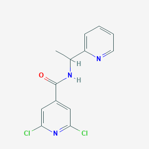 molecular formula C13H11Cl2N3O B2443257 2,6-dichloro-N-[1-(pyridin-2-yl)ethyl]pyridine-4-carboxamide CAS No. 1153509-37-5