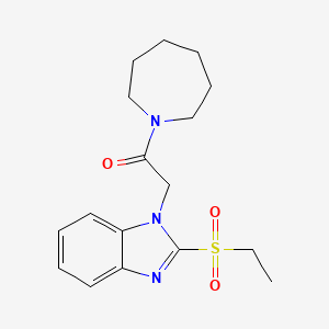 molecular formula C17H23N3O3S B2443260 1-(azepan-1-yl)-2-(2-(ethylsulfonyl)-1H-benzo[d]imidazol-1-yl)ethanone CAS No. 886923-81-5