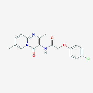 molecular formula C18H16ClN3O3 B2443262 2-(4-氯苯氧基)-N-(2,7-二甲基-4-氧代-4H-吡啶并[1,2-a]嘧啶-3-基)乙酰胺 CAS No. 941923-63-3