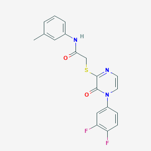 molecular formula C19H15F2N3O2S B2443265 2-[4-(3,4-difluorophenyl)-3-oxopyrazin-2-yl]sulfanyl-N-(3-methylphenyl)acetamide CAS No. 900007-97-8