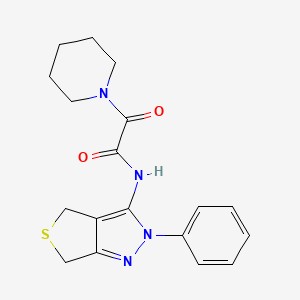 2-oxo-N-{2-phenyl-2H,4H,6H-thieno[3,4-c]pyrazol-3-yl}-2-(piperidin-1-yl)acetamide