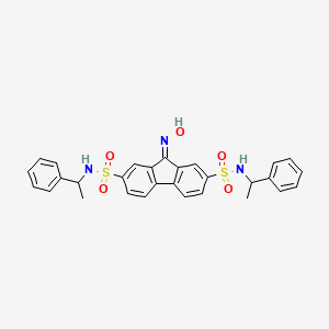 molecular formula C29H27N3O5S2 B2443271 9-(hydroxyimino)-N2,N7-bis(1-phenylethyl)-9H-fluorene-2,7-disulfonamide CAS No. 303059-47-4