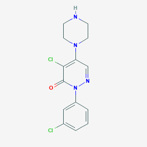 4-chloro-2-(3-chlorophenyl)-5-piperazino-3(2H)-pyridazinone