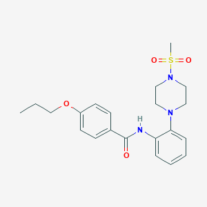 molecular formula C21H27N3O4S B244328 N-{2-[4-(methylsulfonyl)piperazin-1-yl]phenyl}-4-propoxybenzamide 