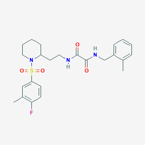 molecular formula C24H30FN3O4S B2443287 N1-(2-(1-((4-fluoro-3-methylphenyl)sulfonyl)piperidin-2-yl)ethyl)-N2-(2-methylbenzyl)oxalamide CAS No. 898406-96-7