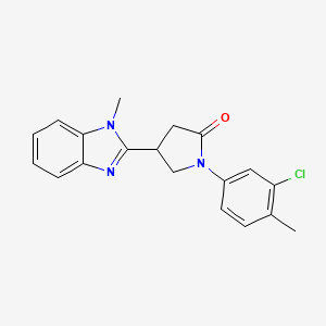 1-(3-Chloro-4-methylphenyl)-4-(1-methylbenzimidazol-2-yl)pyrrolidin-2-one