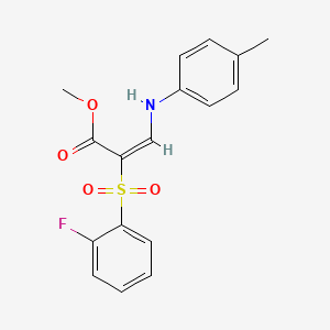 methyl (2E)-2-[(2-fluorophenyl)sulfonyl]-3-[(4-methylphenyl)amino]acrylate