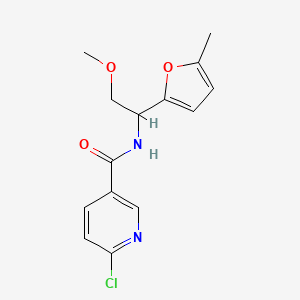 molecular formula C14H15ClN2O3 B2443315 6-Chloro-N-[2-methoxy-1-(5-methylfuran-2-YL)ethyl]pyridine-3-carboxamide CAS No. 1436204-45-3