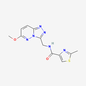 molecular formula C12H12N6O2S B2443326 N-((6-methoxy-[1,2,4]triazolo[4,3-b]pyridazin-3-yl)methyl)-2-methylthiazole-4-carboxamide CAS No. 2034276-35-0